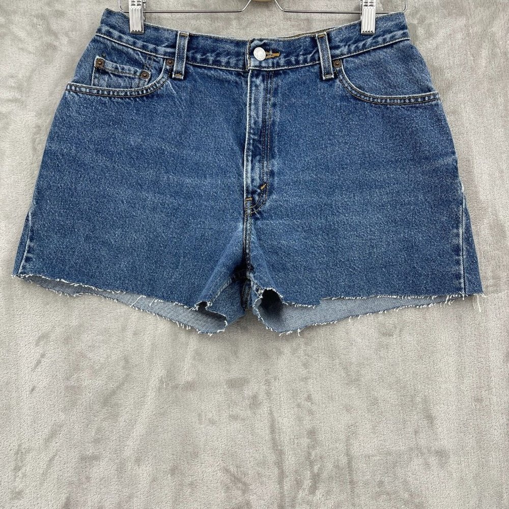 Levi's Vintage 550 High Rise Mom Jean Cut Off Jean Shorts 100% Cotton - Picture 1 of 9